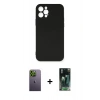 MARSİLYAN™- iPhone 12 Pro Max Kılıf Ahenk Serisi - Şeffaf 360 Full Body Arka Koruyucu + Neon Fosforlu Kamera Lens - YL