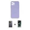 MARSİLYAN™- iPhone 12 Pro Max Kılıf Ahenk Serisi - Şeffaf 360 Full Body Arka Koruyucu + Neon Fosforlu Kamera Lens - YL