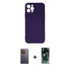MARSİLYAN™- iPhone 12 Pro Max Kılıf Ahenk Serisi - Şeffaf 360 Full Body Arka Koruyucu + Neon Fosforlu Kamera Lens - SI
