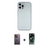 MARSİLYAN™- iPhone 12 Pro Max Kılıf Ahenk Serisi - Şeffaf 360 Full Body Arka Koruyucu + Neon Fosforlu Kamera Lens - SI