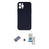 MARSİLYAN™- iPhone 12 Pro Max Kılıf Ahenk Serisi - Şeffaf Royal Nano Ekran Koruyucu + Metal Kamera Lens Koruma Cam - GD