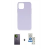 MARSİLYAN™- iPhone 12 Pro Max Kılıf Ahenk Serisi - Şeffaf Royal Nano Ekran Koruyucu + Neon Fosforlu Kamera Lens - YL