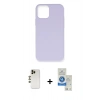 MARSİLYAN™- iPhone 12 Pro Max Kılıf Ahenk Serisi - Şeffaf Royal Nano Ekran Koruyucu + Shine Kamera Lens - GD