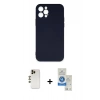 MARSİLYAN™- iPhone 12 Pro Max Kılıf Ahenk Serisi - Şeffaf Royal Nano Ekran Koruyucu + Shine Kamera Lens - GD