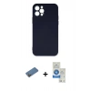 MARSİLYAN™- iPhone 12 Pro Max Kılıf Ahenk Serisi - Şeffaf Royal Nano Ekran Koruyucu + Shine Kamera Lens Koruma Cam - GD