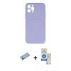 MARSİLYAN™- iPhone 12 Pro Max Kılıf Ahenk Serisi - Şeffaf Royal Nano Ekran Koruyucu + Shine Kamera Lens Koruma Cam - MI