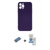 MARSİLYAN™- iPhone 12 Pro Max Kılıf Ahenk Serisi - Şeffaf Royal Nano Ekran Koruyucu + Shine Kamera Lens Koruma Cam - GD