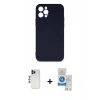 MARSİLYAN™- iPhone 12 Pro Max Kılıf Ahenk Serisi - Şeffaf Royal Nano Ekran Koruyucu + Shine Kamera Lens - LT