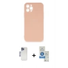 MARSİLYAN™- iPhone 12 Pro Max Kılıf Ahenk Serisi - Şeffaf Royal Nano Ekran Koruyucu + Shine Kamera Lens - LT