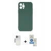 MARSİLYAN™- iPhone 12 Pro Max Kılıf Ahenk Serisi - Şeffaf Royal Nano Ekran Koruyucu + Shine Kamera Lens - LT