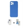 MARSİLYAN™- iPhone 12 Pro Max Kılıf Ahenk Serisi - Şeffaf Royal Nano Ekran Koruyucu + Shine Kamera Lens - LT