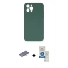 MARSİLYAN™- iPhone 12 Pro Max Kılıf Ahenk Serisi - Şeffaf Royal Nano Ekran Koruyucu + Renkli Kamera Lens Koruma Cam - TU