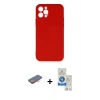 MARSİLYAN™- iPhone 12 Pro Max Kılıf Ahenk Serisi - Şeffaf Royal Nano Ekran Koruyucu + Renkli Kamera Lens Koruma Cam - TU