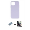 MARSİLYAN™- iPhone 12 Pro Max Kılıf Ahenk Serisi - Şeffaf Temperli Cam Ekran Koruyucu + Gökkuşağı Shine Kamera Lens Koruma Cam