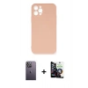 MARSİLYAN™- iPhone 12 Pro Max Kılıf Ahenk Serisi - Şeffaf Temperli Cam Ekran Koruyucu + Neon Fosforlu Kamera Lens - BZ