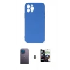 MARSİLYAN™- iPhone 12 Pro Max Kılıf Ahenk Serisi - Şeffaf Temperli Cam Ekran Koruyucu + Neon Fosforlu Kamera Lens - MI
