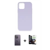 MARSİLYAN™- iPhone 12 Pro Max Kılıf Ahenk Serisi - Şeffaf Temperli Cam Ekran Koruyucu + Neon Fosforlu Kamera Lens - BZ