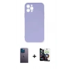MARSİLYAN™- iPhone 12 Pro Max Kılıf Ahenk Serisi - Şeffaf Temperli Cam Ekran Koruyucu + Neon Fosforlu Kamera Lens - MI