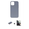 MARSİLYAN™- iPhone 12 Pro Max Kılıf Ahenk Serisi - Şeffaf Temperli Cam Ekran Koruyucu + Renkli Kamera Lens Koruma Cam - TU