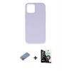 MARSİLYAN™- iPhone 12 Pro Max Kılıf Ahenk Serisi - Şeffaf Temperli Cam Ekran Koruyucu + Shine Kamera Lens Koruma Cam - PE