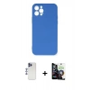 MARSİLYAN™- iPhone 12 Pro Max Kılıf Ahenk Serisi - Şeffaf Temperli Cam Ekran Koruyucu + Shine Kamera Lens - LT
