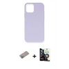 MARSİLYAN™- iPhone 12 Pro Max Kılıf Ahenk Serisi - Şeffaf Temperli Cam Ekran Koruyucu + Shine Kamera Lens Koruma Cam - SABE