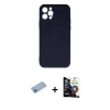 MARSİLYAN™- iPhone 12 Pro Max Kılıf Ahenk Serisi - Şeffaf Temperli Cam Ekran Koruyucu + Shine Kamera Lens Koruma Cam - MI