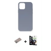 MARSİLYAN™- iPhone 12 Pro Max Kılıf Ahenk Serisi - Şeffaf Temperli Cam Ekran Koruyucu + Shine Kamera Lens Koruma Cam - SABE