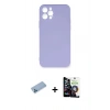 MARSİLYAN™- iPhone 12 Pro Max Kılıf Ahenk Serisi - Şeffaf Temperli Cam Ekran Koruyucu + Shine Kamera Lens Koruma Cam - MI