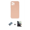 MARSİLYAN™- iPhone 12 Pro Max Kılıf Ahenk Serisi - Şeffaf Temperli Cam Ekran Koruyucu + Siyah Shine Kamera Lens Koruma Cam