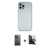 MARSİLYAN™- iPhone 12 Pro Max Kılıf Ahenk Serisi - Şeffaf Temperli Cam Ekran Koruyucu + Neon Fosforlu Kamera Lens - YL