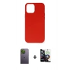 MARSİLYAN™- iPhone 12 Pro Max Kılıf Ahenk Serisi - Şeffaf Temperli Cam Ekran Koruyucu + Neon Fosforlu Kamera Lens - YL