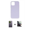 MARSİLYAN™- iPhone 12 Pro Max Kılıf Ahenk Serisi - Şeffaf Temperli Cam Ekran Koruyucu + Neon Fosforlu Kamera Lens - YL