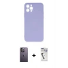 MARSİLYAN™- iPhone 12 Pro Max Kılıf Ahenk Serisi - Şeffaf Uv Polymer Nano Ekran Koruyucu + Neon Fosforlu Kamera Lens - BZ
