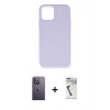 MARSİLYAN™- iPhone 12 Pro Max Kılıf Ahenk Serisi - Şeffaf Uv Polymer Nano Ekran Koruyucu + Neon Fosforlu Kamera Lens - BZ