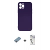 MARSİLYAN™- iPhone 12 Pro Max Kılıf Ahenk Serisi - Şeffaf Uv Polymer Nano Ekran Koruyucu + Gökkuşağı Shine Kamera Lens Koruma Cam