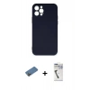 MARSİLYAN™- iPhone 12 Pro Max Kılıf Ahenk Serisi - Şeffaf Uv Polymer Nano Ekran Koruyucu + Shine Kamera Lens Koruma Cam - GD