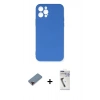 MARSİLYAN™- iPhone 12 Pro Max Kılıf Ahenk Serisi - Şeffaf Uv Polymer Nano Ekran Koruyucu + Kırmızı Metal Kamera Lens Koruma Cam