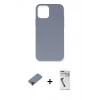MARSİLYAN™- iPhone 12 Pro Max Kılıf Ahenk Serisi - Şeffaf Uv Polymer Nano Ekran Koruyucu + Kırmızı Metal Kamera Lens Koruma Cam