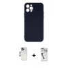 MARSİLYAN™- iPhone 12 Pro Max Kılıf Ahenk Serisi - Şeffaf Uv Polymer Nano Ekran Koruyucu + Shine Kamera Lens - LT