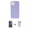 MARSİLYAN™- iPhone 12 Pro Max Kılıf Ahenk Serisi - Şeffaf Uv Polymer Nano Ekran Koruyucu + Neon Fosforlu Kamera Lens - MI