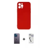 MARSİLYAN™- iPhone 12 Pro Max Kılıf Ahenk Serisi - Şeffaf Uv Polymer Nano Ekran Koruyucu + Neon Fosforlu Kamera Lens - MI
