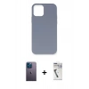 MARSİLYAN™- iPhone 12 Pro Max Kılıf Ahenk Serisi - Şeffaf Uv Polymer Nano Ekran Koruyucu + Neon Fosforlu Kamera Lens - MI