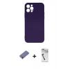 MARSİLYAN™- iPhone 12 Pro Max Kılıf Ahenk Serisi - Şeffaf Uv Polymer Nano Ekran Koruyucu + Metal Kamera Lens Koruma Cam - GD