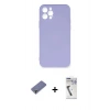 MARSİLYAN™- iPhone 12 Pro Max Kılıf Ahenk Serisi - Şeffaf Uv Polymer Nano Ekran Koruyucu + Metal Kamera Lens Koruma Cam - GD