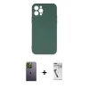 MARSİLYAN™- iPhone 12 Pro Max Kılıf Ahenk Serisi - Şeffaf Uv Polymer Nano Ekran Koruyucu + Neon Fosforlu Kamera Lens - YL