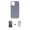 MARSİLYAN™- iPhone 12 Pro Max Kılıf Ahenk Serisi - Şeffaf Uv Polymer Nano Ekran Koruyucu + Neon Fosforlu Kamera Lens - YL