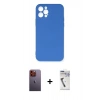 MARSİLYAN™- iPhone 12 Pro Max Kılıf Ahenk Serisi - Şeffaf Uv Polymer Nano Ekran Koruyucu + Neon Fosforlu Kamera Lens - TU
