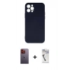 MARSİLYAN™- iPhone 12 Pro Max Kılıf Ahenk Serisi - Şeffaf Uv Polymer Nano Ekran Koruyucu + Neon Fosforlu Kamera Lens - TU