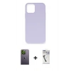 MARSİLYAN™- iPhone 12 Pro Max Kılıf Ahenk Serisi - Şeffaf Uv Polymer Nano Ekran Koruyucu + Neon Fosforlu Kamera Lens - YL